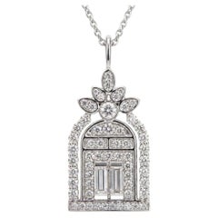 Harry Winston Diamond Architectural Pendant Necklace in Platinum 1.32 Carats