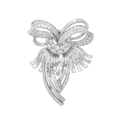Harry Winston Diamond Bow Brooch In Platinum.