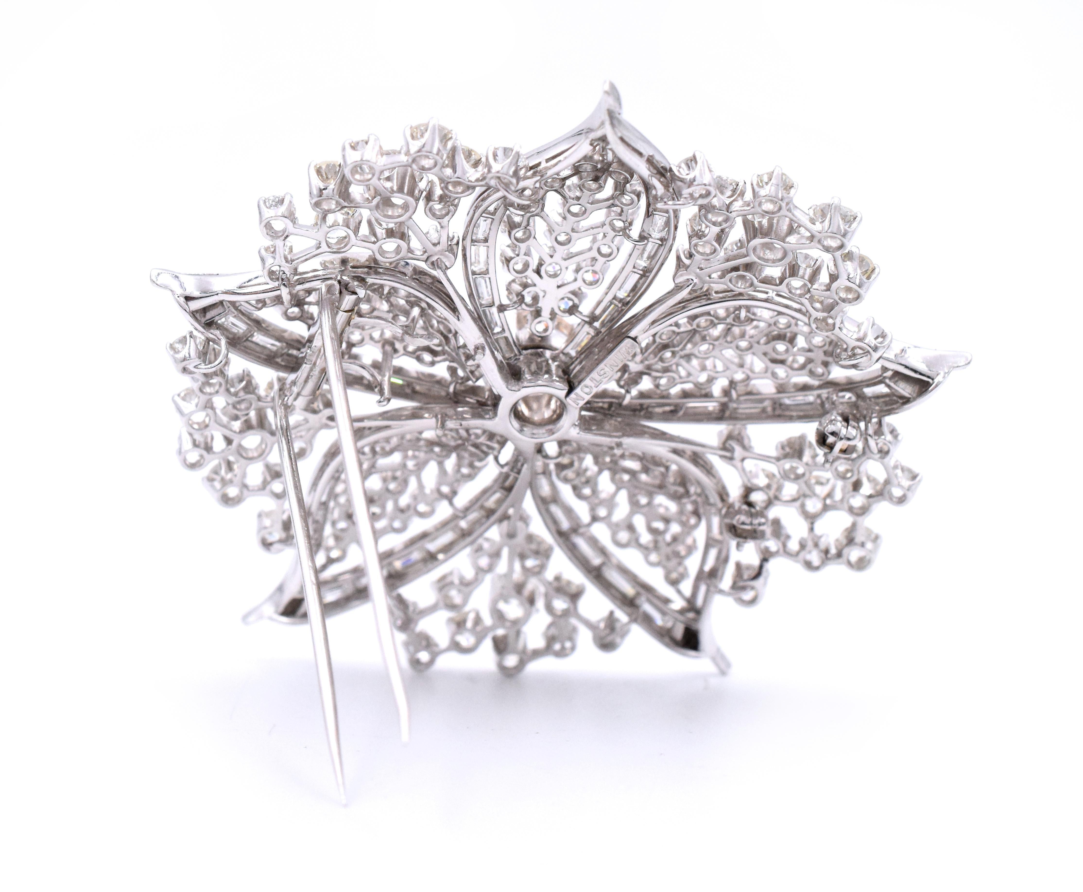 Harry Winston Diamond Brooch In Excellent Condition For Sale In New York, NY