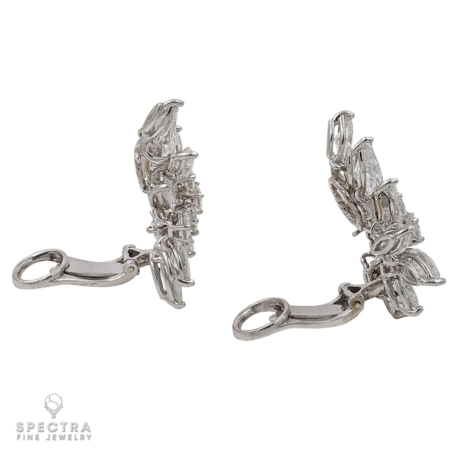 Harry Winston Diamond Cluster Earrings In Excellent Condition For Sale In New York, NY