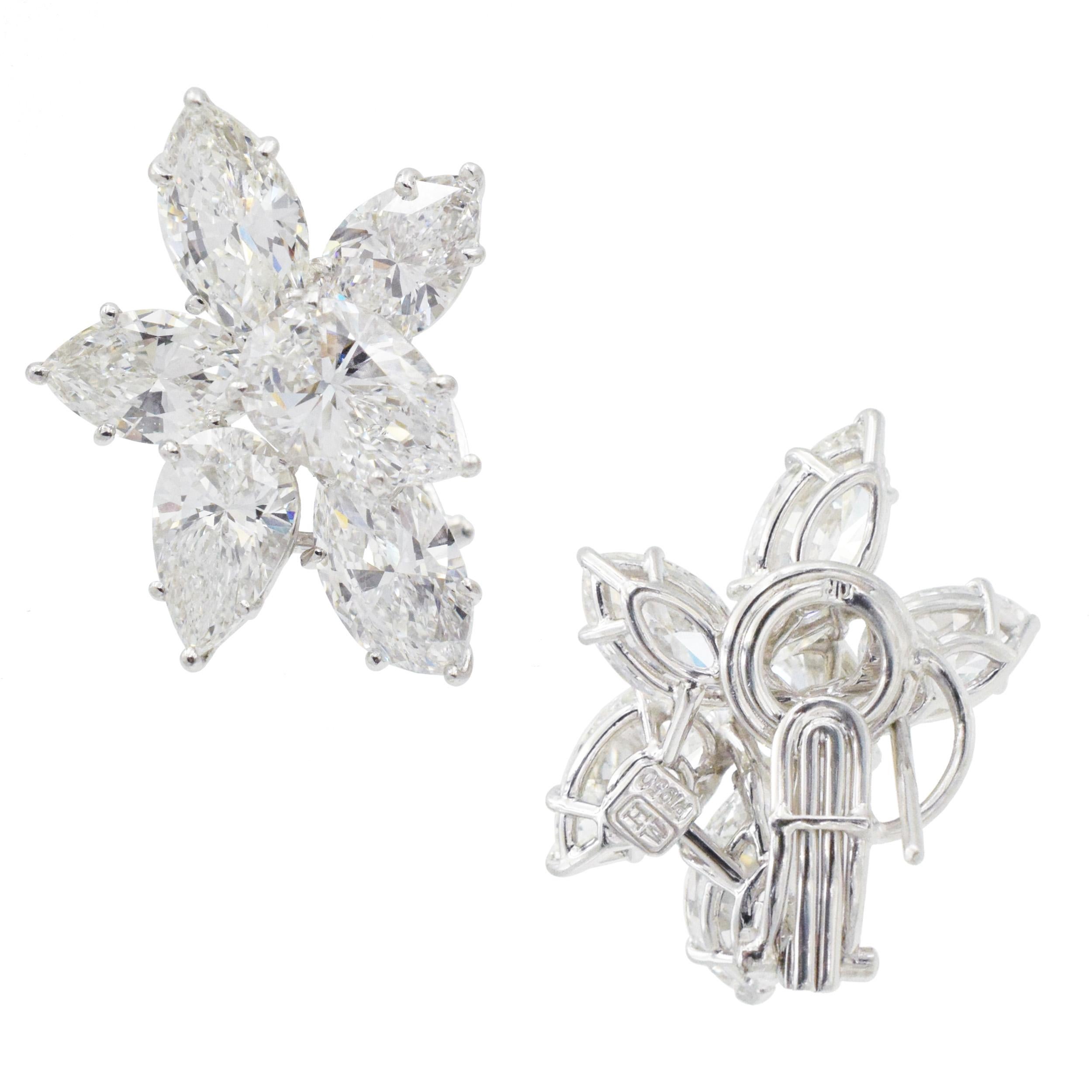 Artist  Harry Winston Diamond Cluster Earrings. For Sale