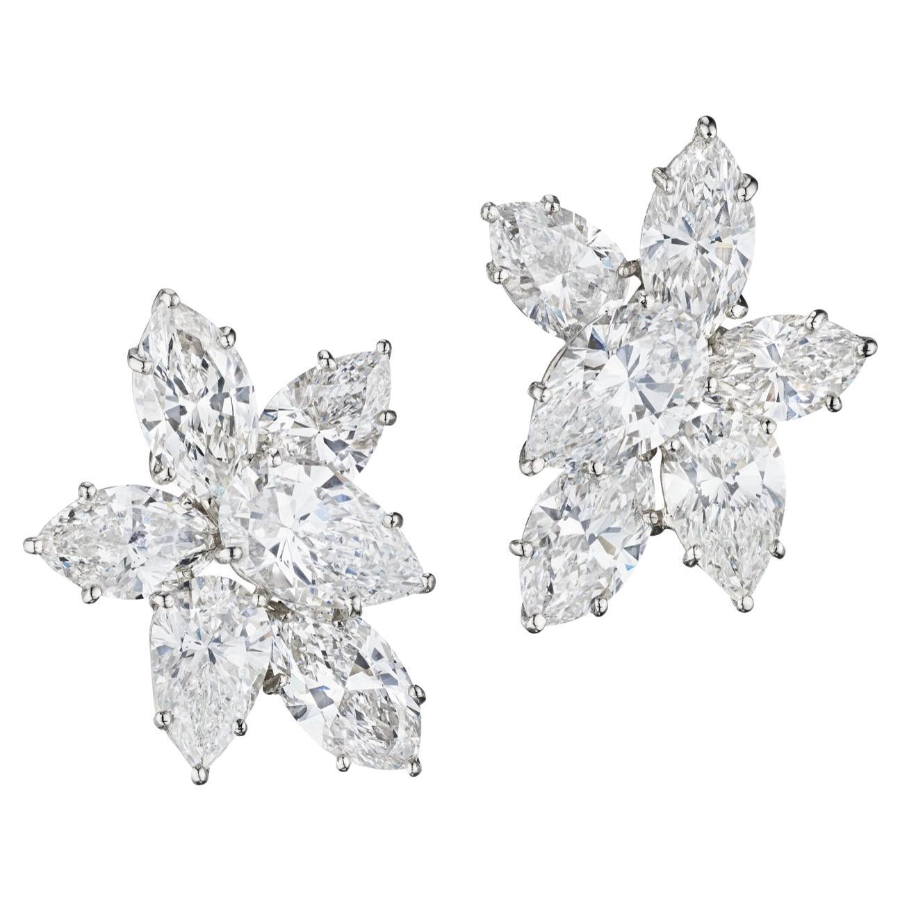  Harry Winston Diamond Cluster Earrings.