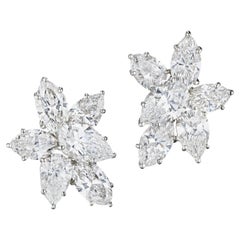  Harry Winston Diamond Cluster Earrings.