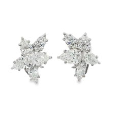 Harry Winston Diamond Cluster Floral Earrings