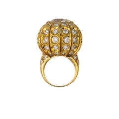 Harry Winston Diamond Door Knocker Earrings & Dome Ring Set