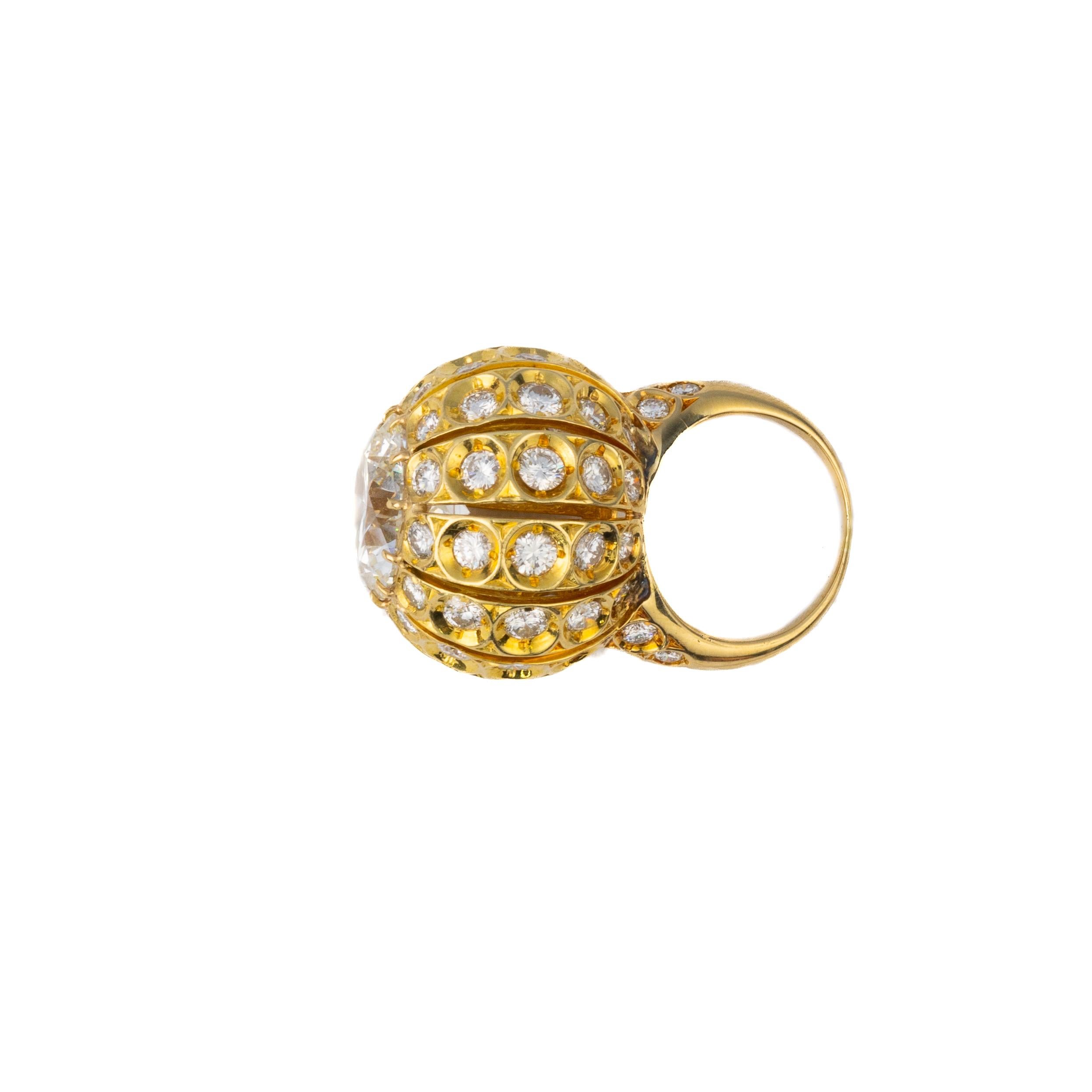 Modern Harry Winston Diamond Door Knocker Earrings & Dome Ring Set For Sale