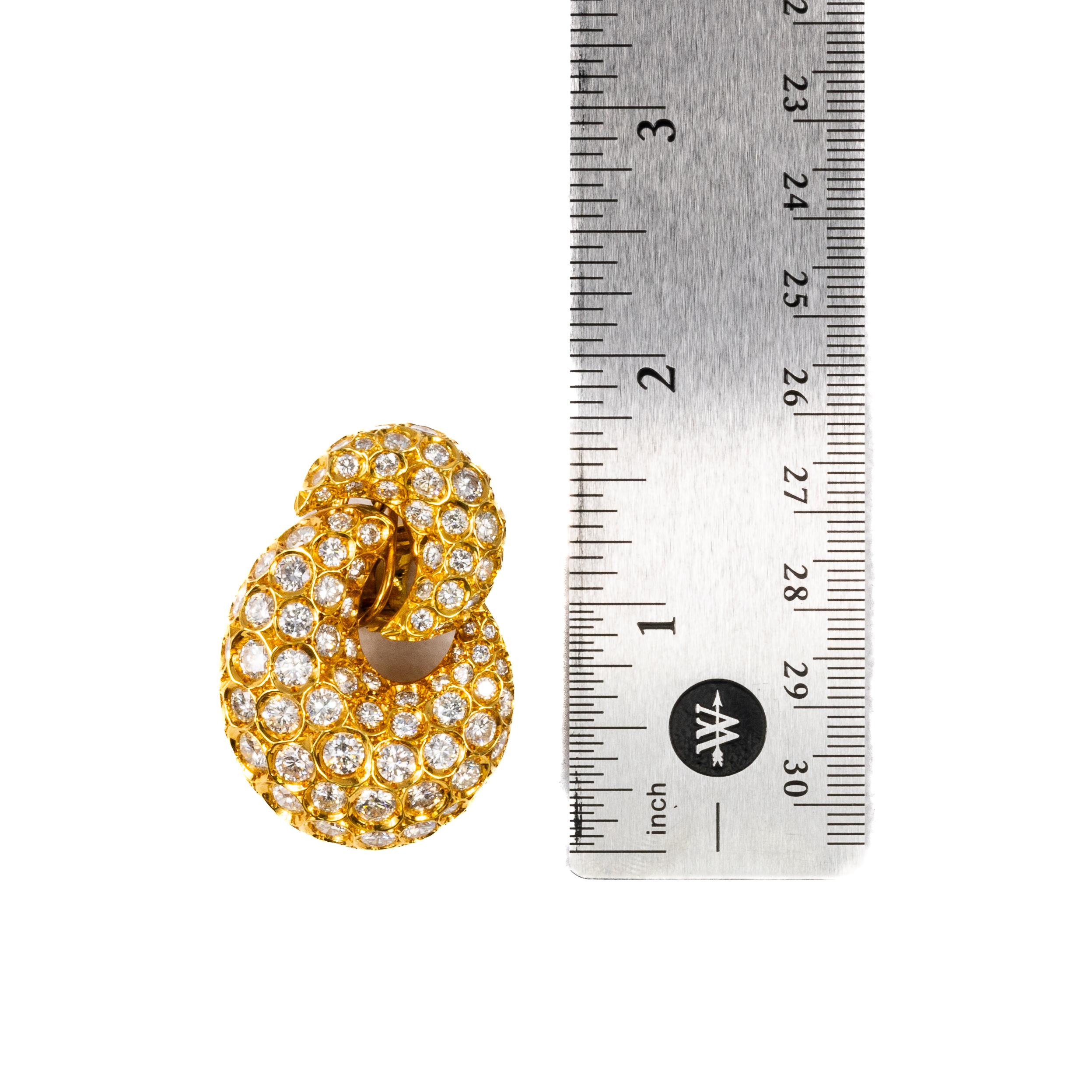 Women's Harry Winston Diamond Door Knocker Earrings & Dome Ring Set For Sale