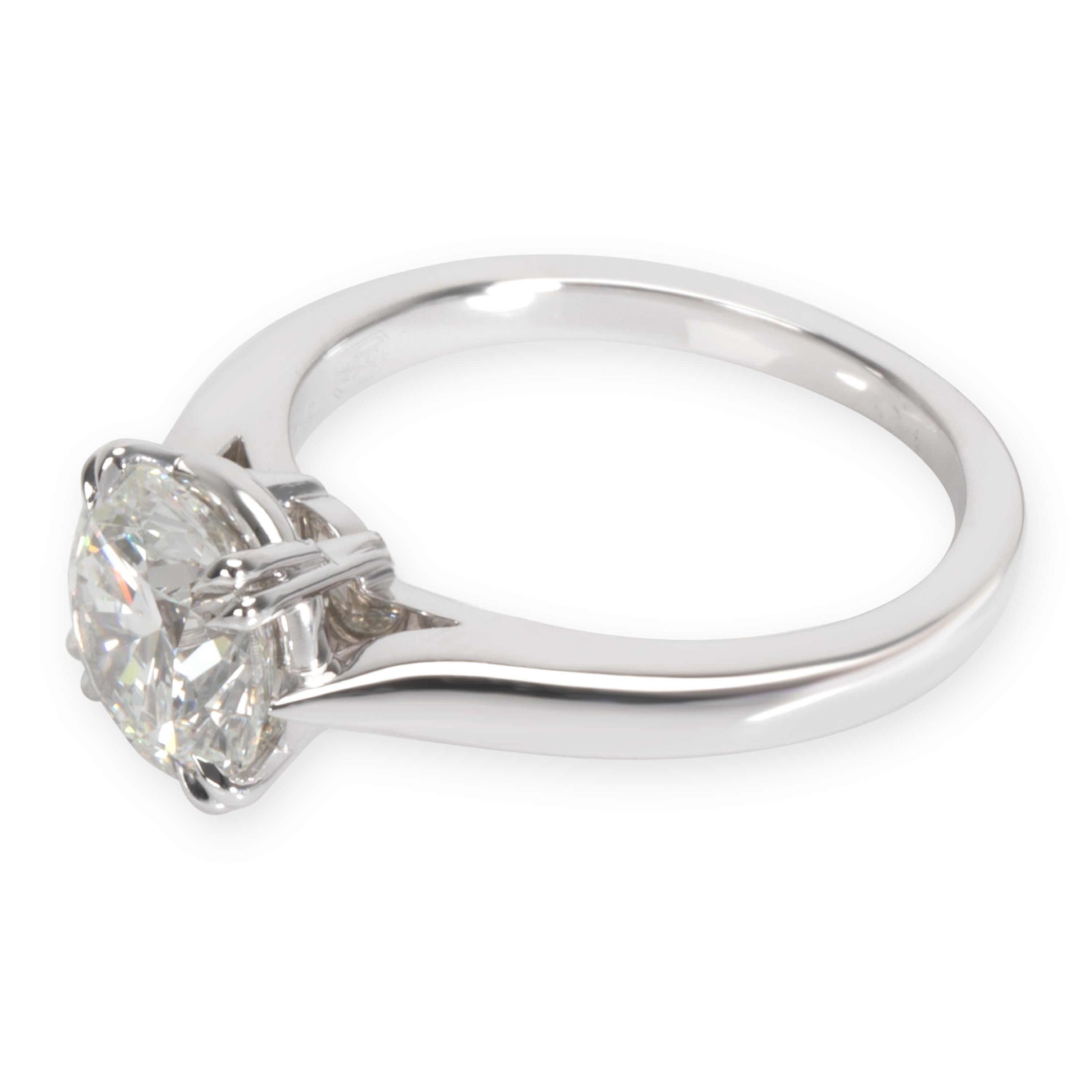 Round Cut Harry Winston Diamond Engagement Ring in Platinum GIA Certified F VS1 1.61
