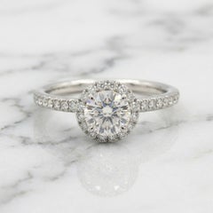 Harry Winston Diamond Engagement Ring Set 0.53ct Center & Ribbon Band