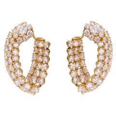 Retro Harry Winston Diamond Hoop Earrings