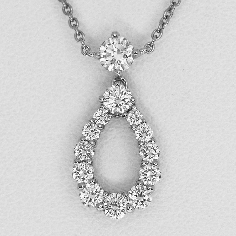 Harry Winston Diamond Loop by HW Medium Diamond Platinum Pendant For