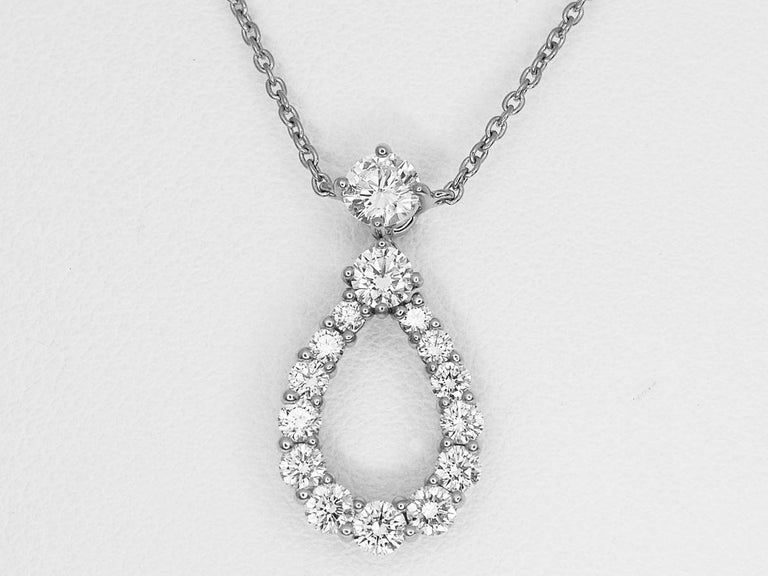 Harry Winston Diamond Loop Diamond Pendant on a Rondelle Chain Platinum ...