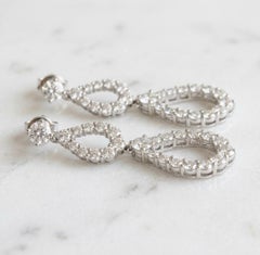 Harry Winston Diamond Loop Earrings in Platinum