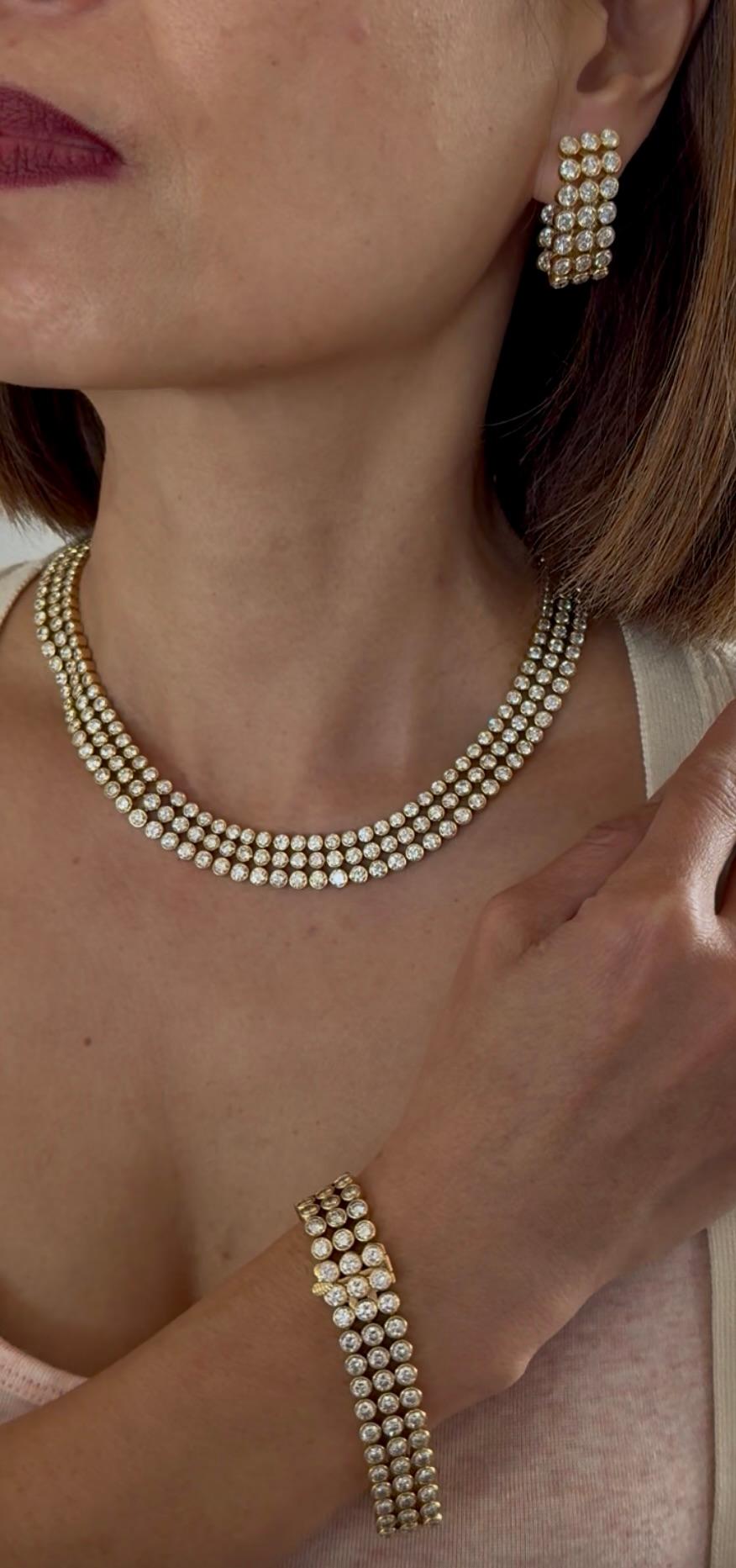 Harry Winston, collier, bracelet et boucles d'oreilles en or jaune 18 carats en vente 10