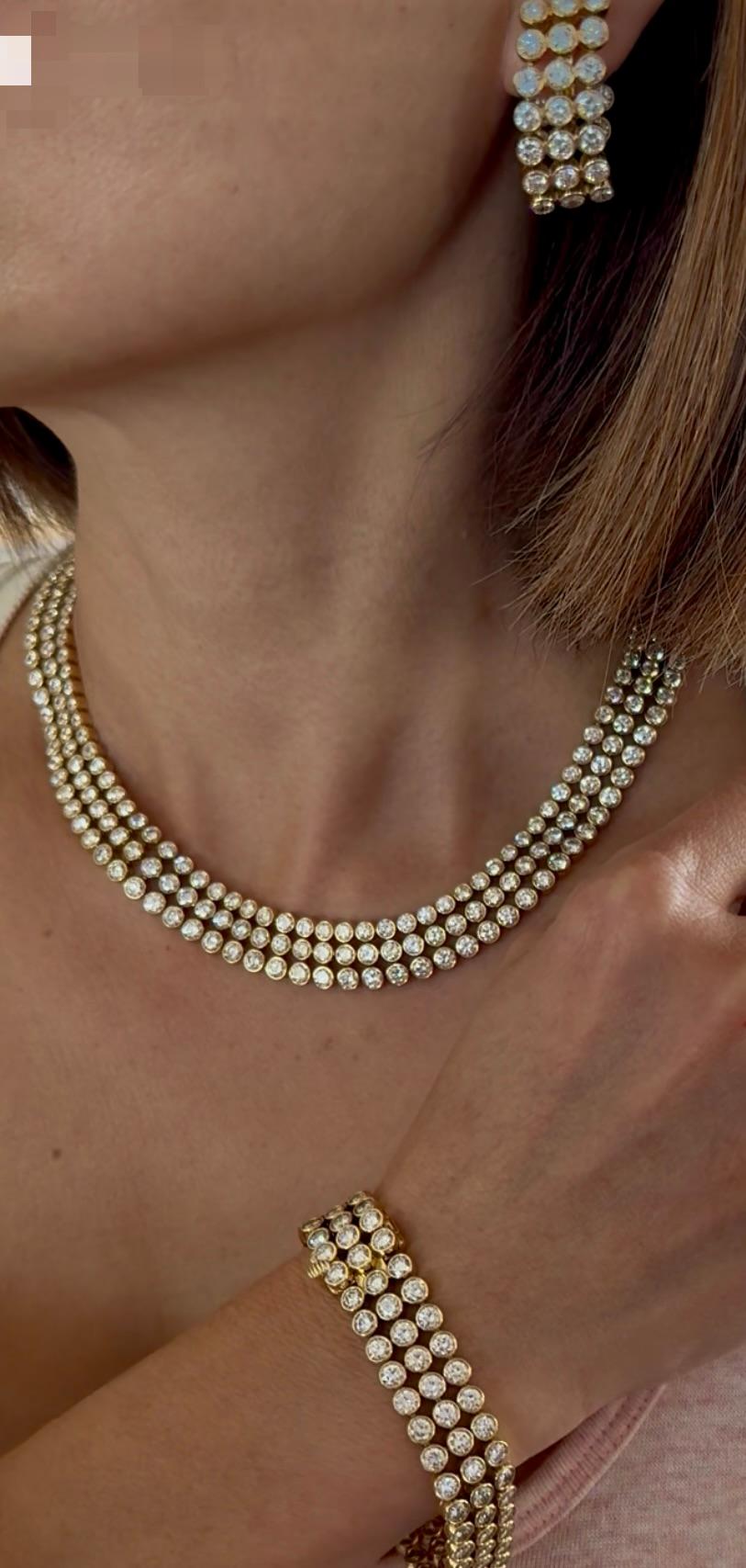 Harry Winston, collier, bracelet et boucles d'oreilles en or jaune 18 carats en vente 4