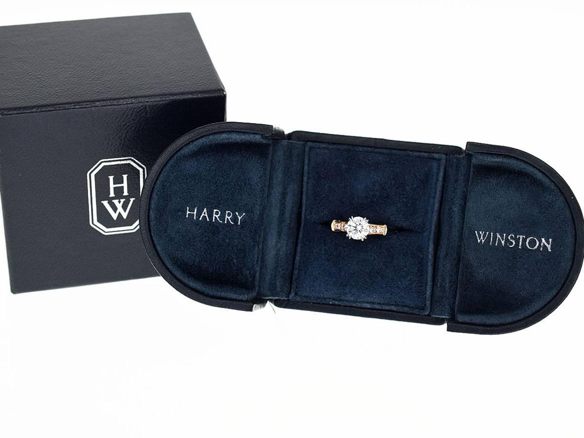 Women's Harry Winston Diamond Pink Diamond Platinum 18 Karat Pink Gold Tryst Ring
