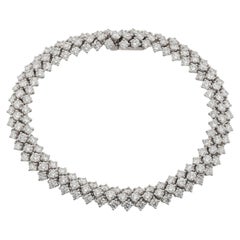 HARRY WINSTON Diamond Platinum 3 Row Flexible Link Bracelet Rare
