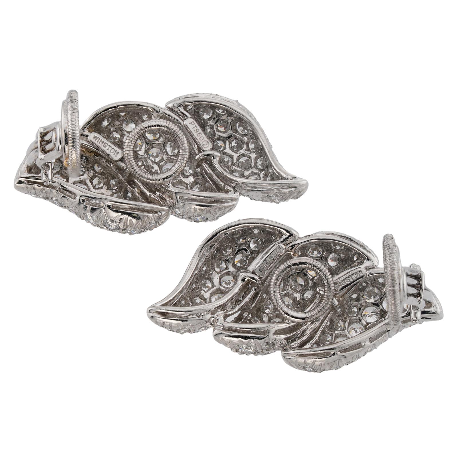 Pendientes HARRY WINSTON de diamantes y platino en venta 1