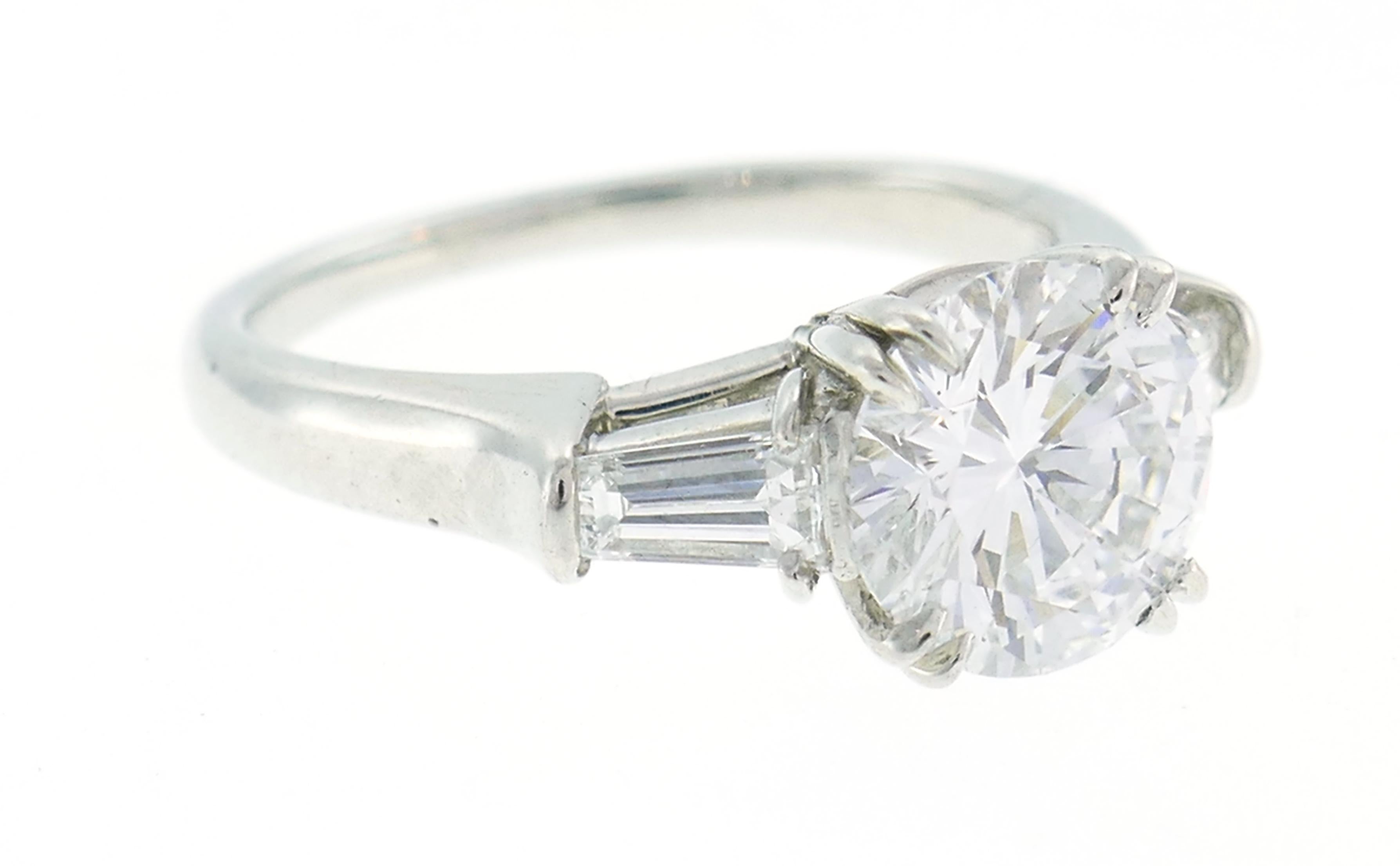 Harry Winston Diamond Platinum Ring 1.29 Carat D/IF GIA In Excellent Condition In Beverly Hills, CA