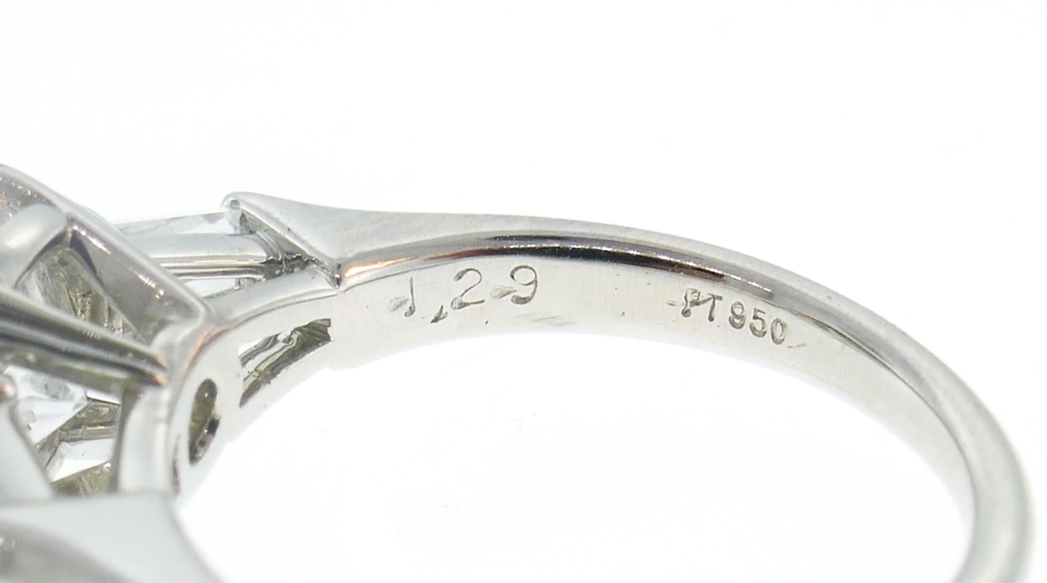 Harry Winston Diamond Platinum Ring 1.29 Carat D/IF GIA 4