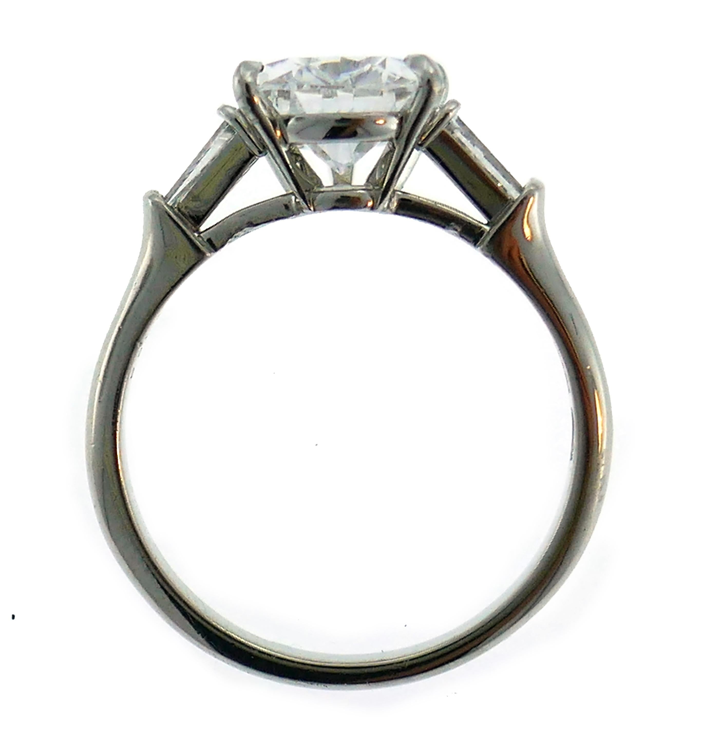 Pear Cut Harry Winston Diamond Platinum Ring 3.60 Carat Pear D/VVS1 GIA