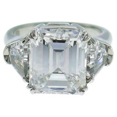 Used Harry Winston Diamond Platinum Ring 4.03 Carat Emerald Cut E/VS1 GIA