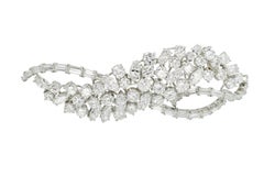 Harry Winston Diamond Platinum Wave Brooch