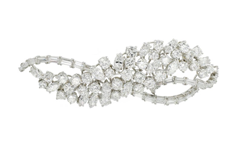 Harry Winston Diamond Platinum Wave Brooch For Sale at 1stDibs | harry  winston wreath, harry winston tiara, harry winston brooch