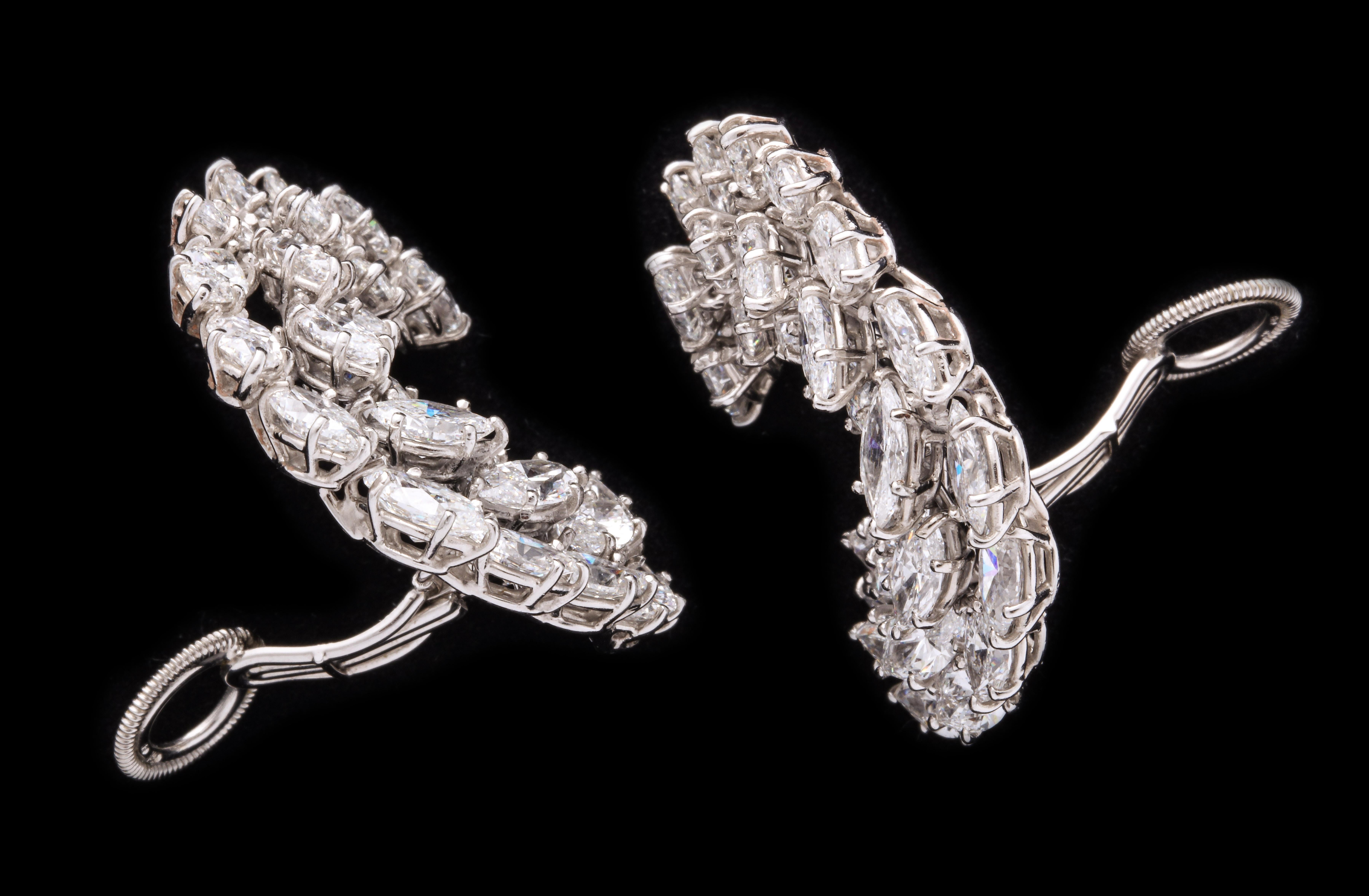Retro Harry Winston Diamond Wreath Earrings 