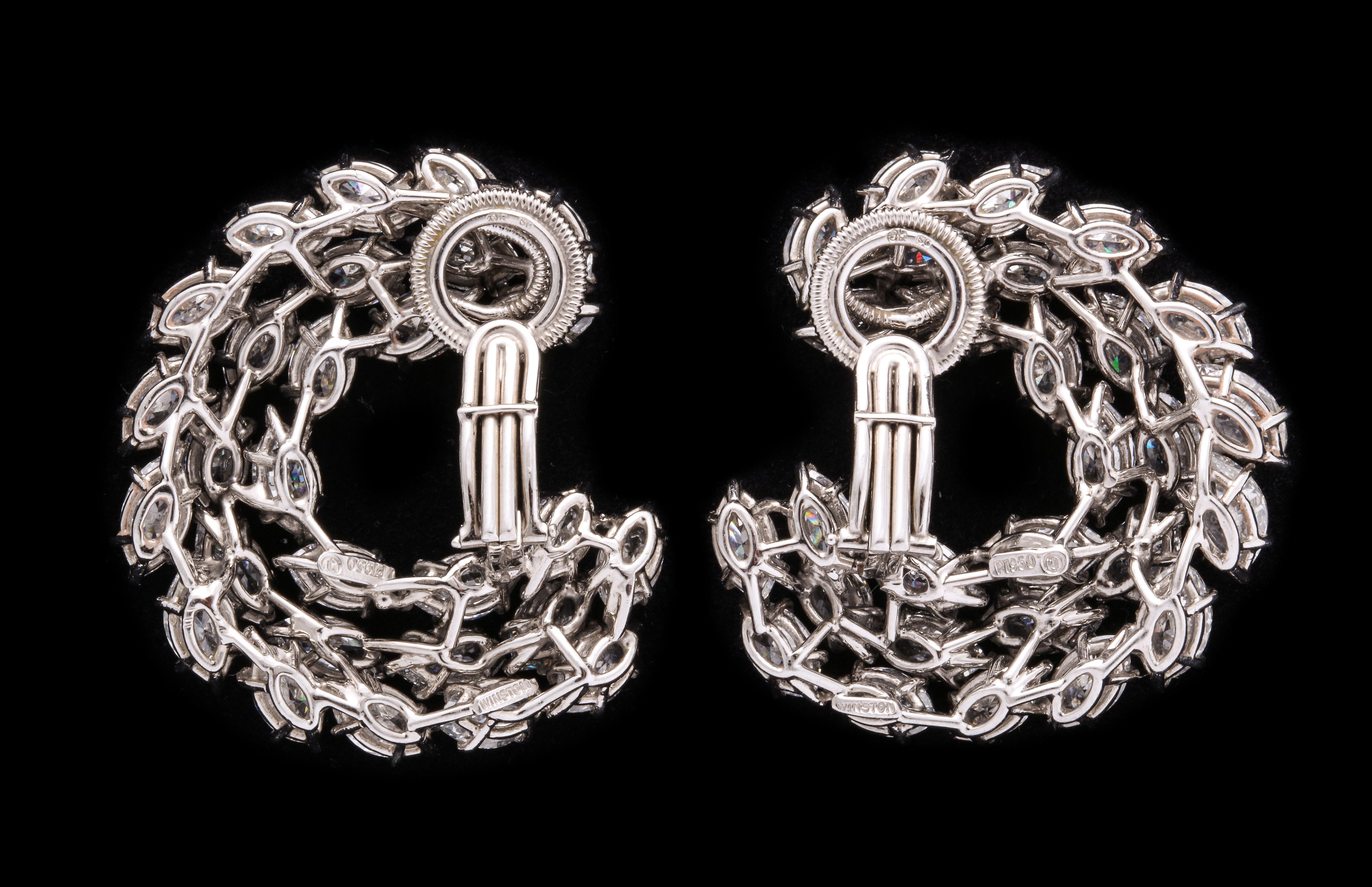 Harry Winston Diamond Wreath Earrings  For Sale 1