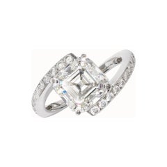 Harry Winston Diamond Ring 4.01 carats G color VS1 clarity special order
