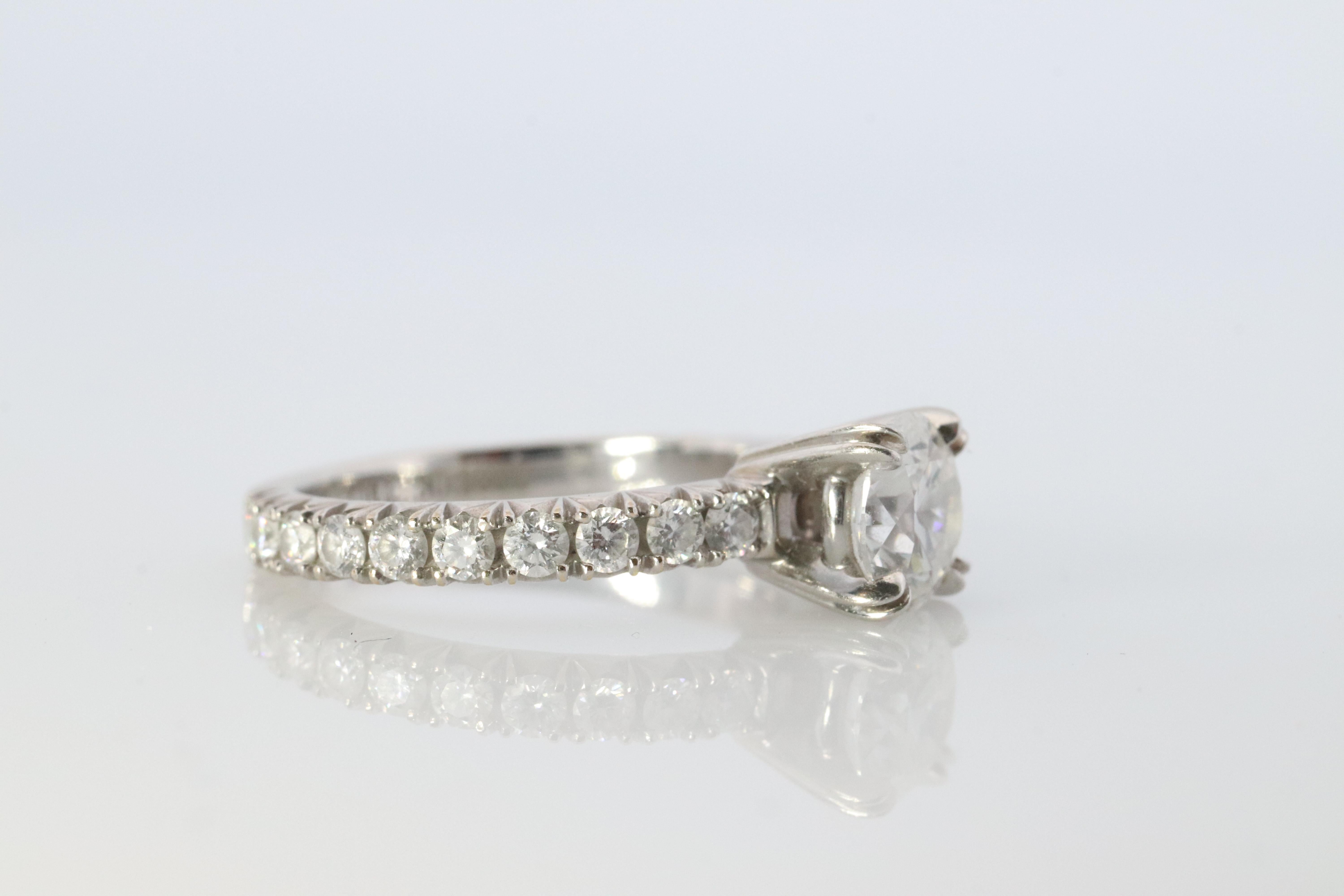 Modern Harry Winston Diamond Ring. Round Diamond Engagement Solitaire PT950 Platinum. For Sale