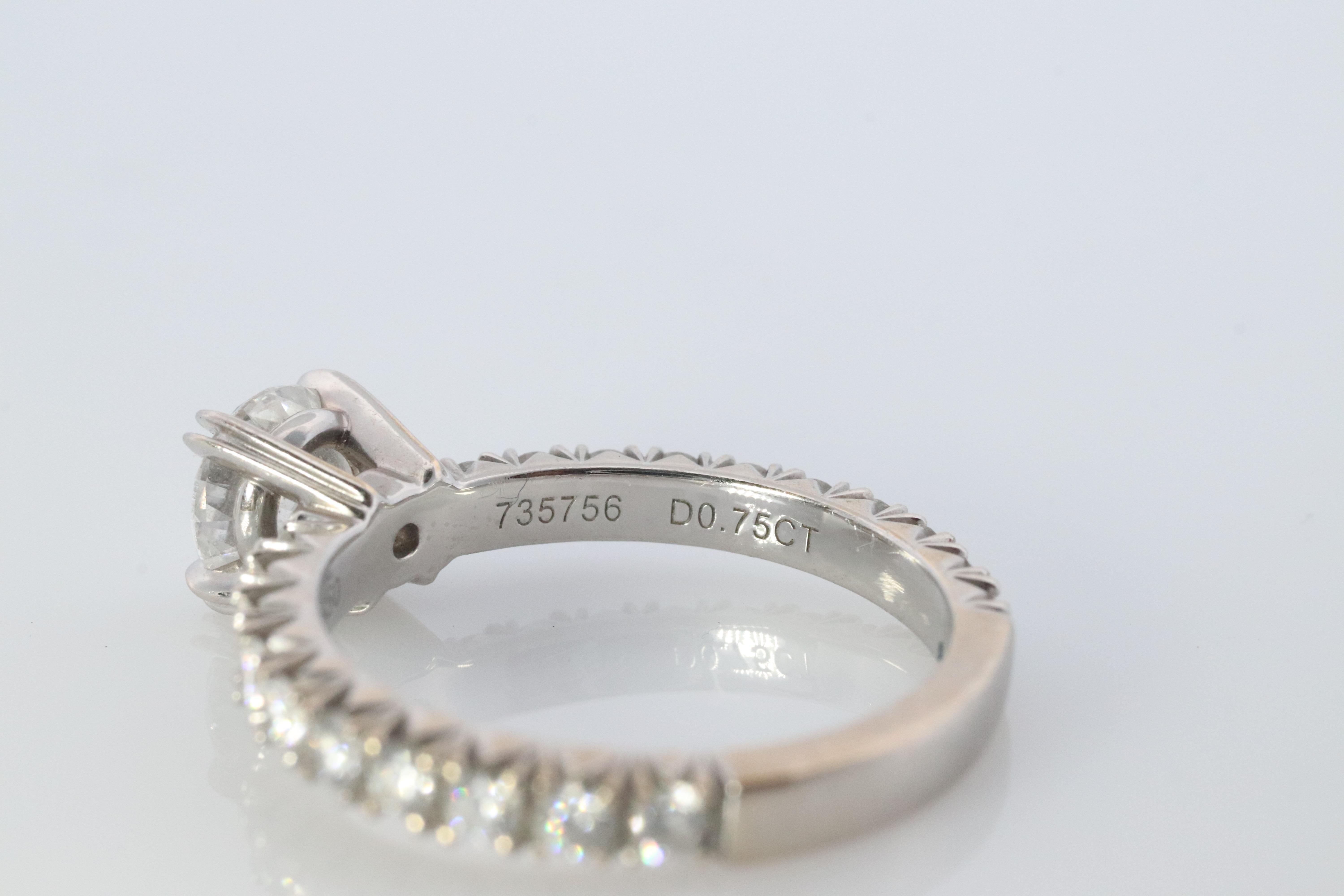 Harry Winston Diamond Ring. Round Diamond Engagement Solitaire PT950 Platinum. For Sale 1