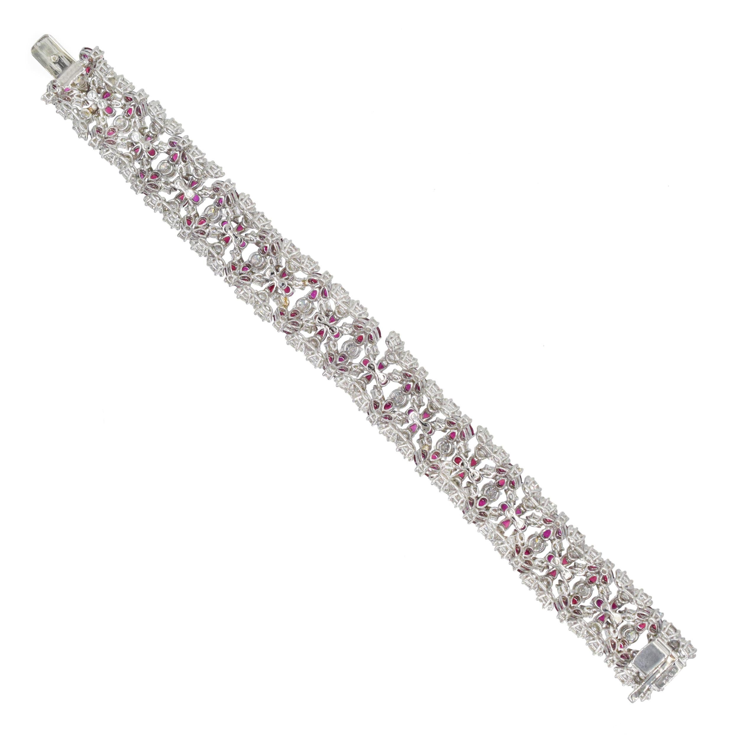 Women's Harry Winston Diamond & Ruby Bracelet For Sale