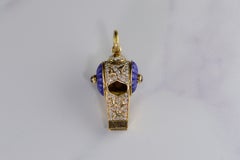 Harry Winston Diamond Ruby Lapis Whistle Pendant Charm