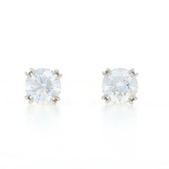 Orecchini con diamanti di Harry Winston - Platino 950 Rotondo 2,03ctw GIA - Forati