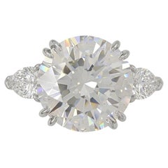 Anello in platino con tre pietre di diamante di Harry Winston - Certificato GIA