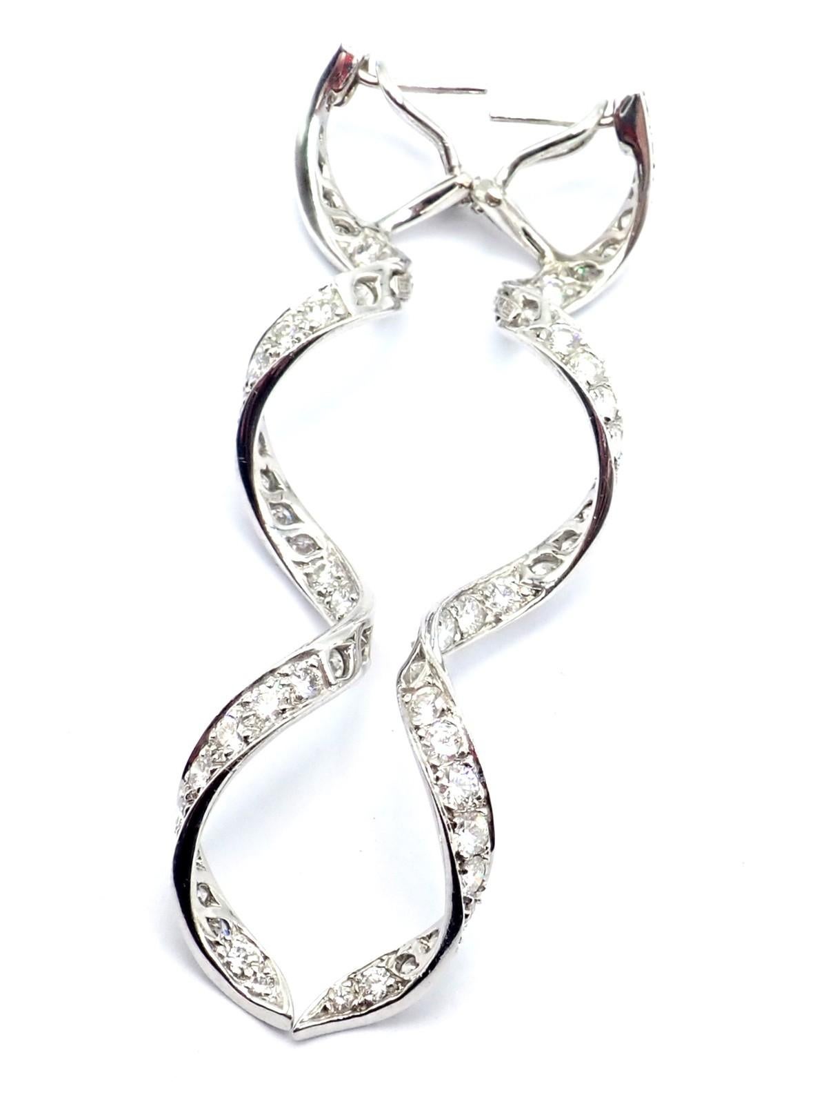 Harry Winston - Orecchini in platino con diamanti a goccia lunga e ritorta in vendita 5