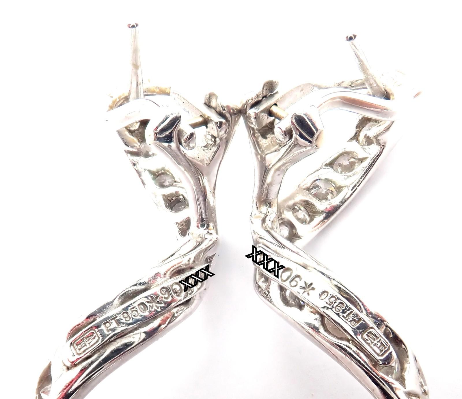 Harry Winston - Orecchini in platino con diamanti a goccia lunga e ritorta In condizioni ottime in vendita a Southampton, PA