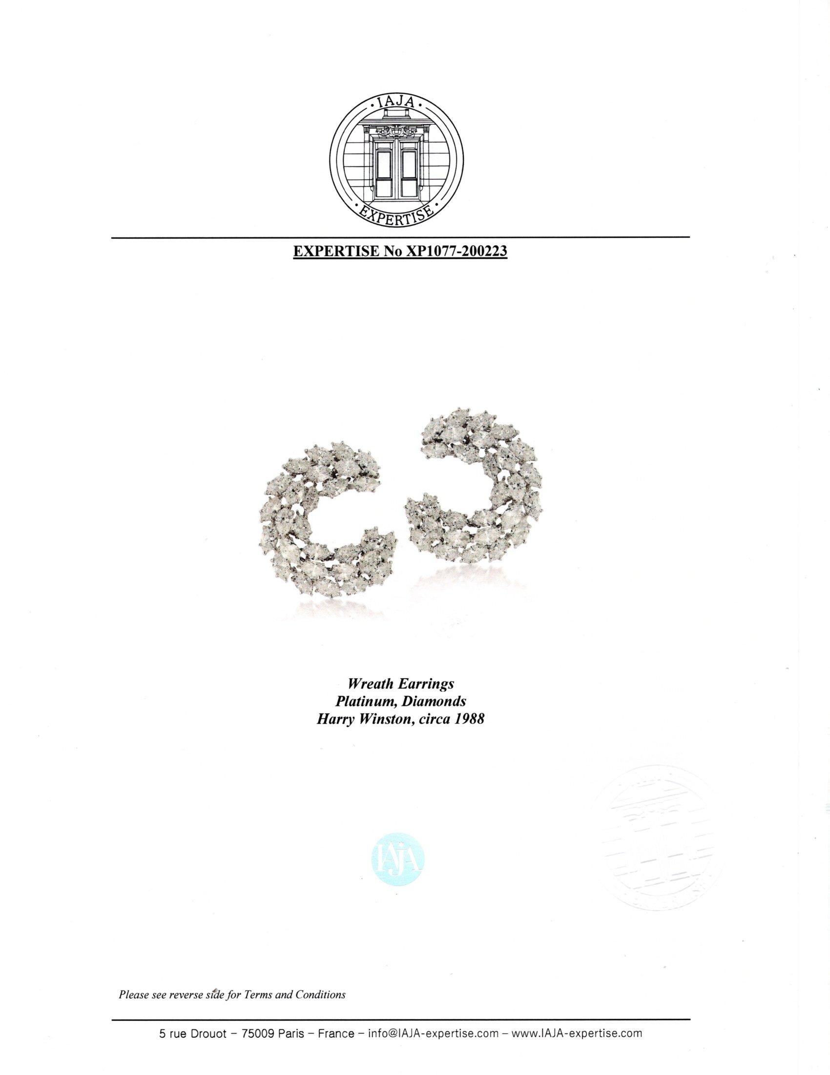 Harry Winston Diamond Wreath Earrings  2