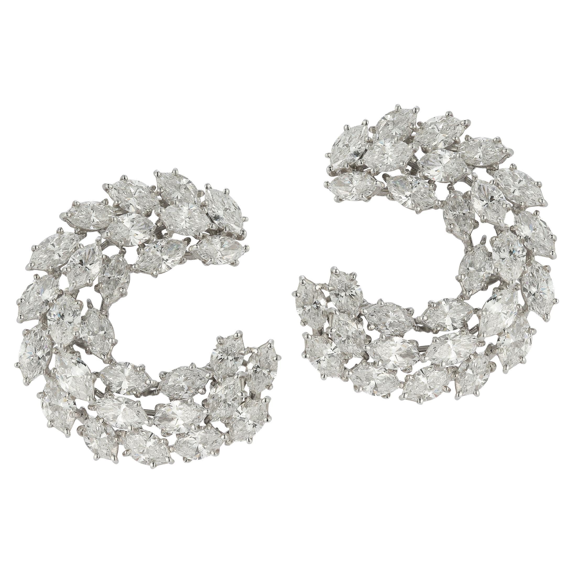 Harry Winston Diamond Wreath Earrings  For Sale