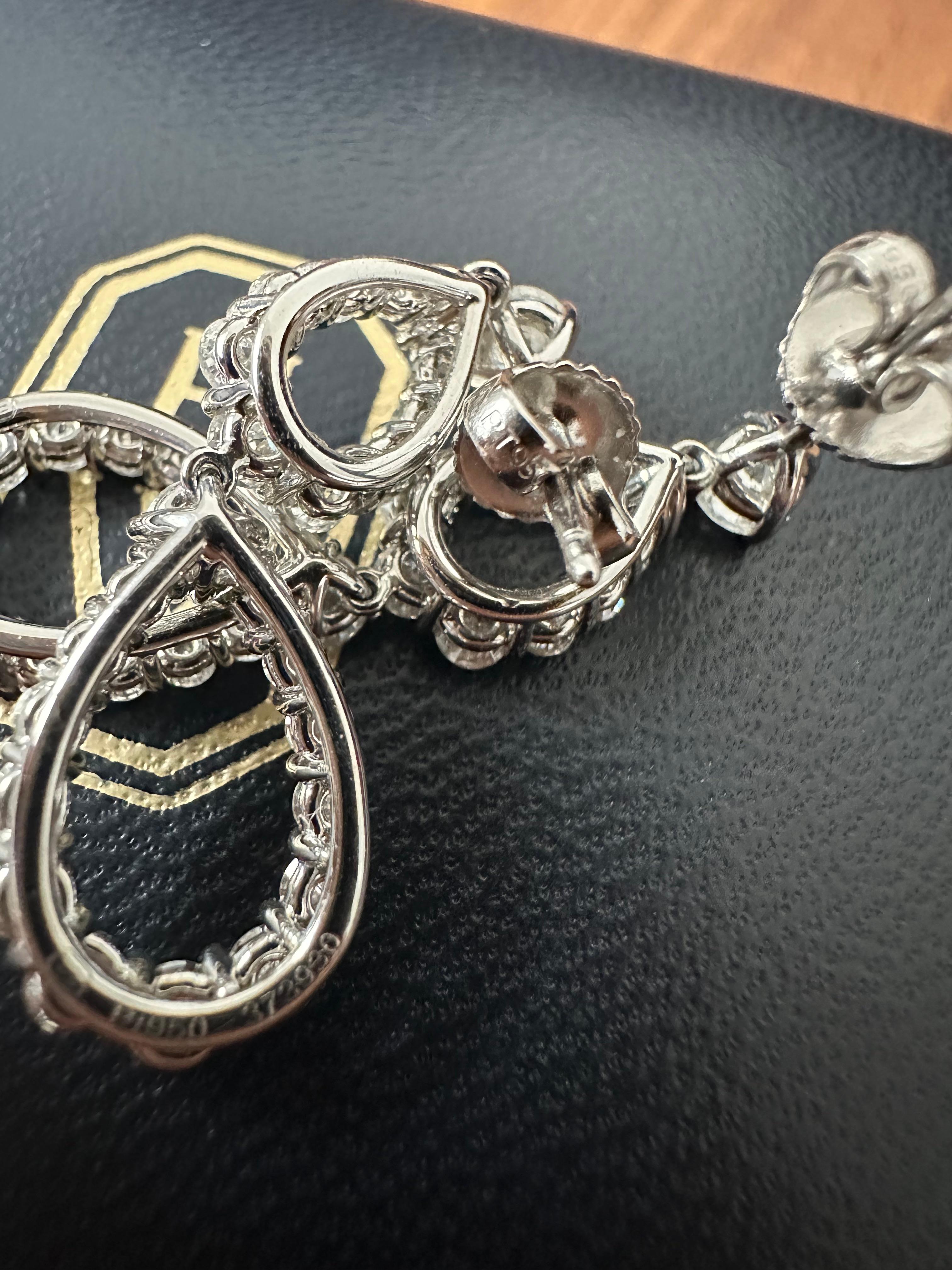 Harry Winston Double Diamond Loop earrings  For Sale 5