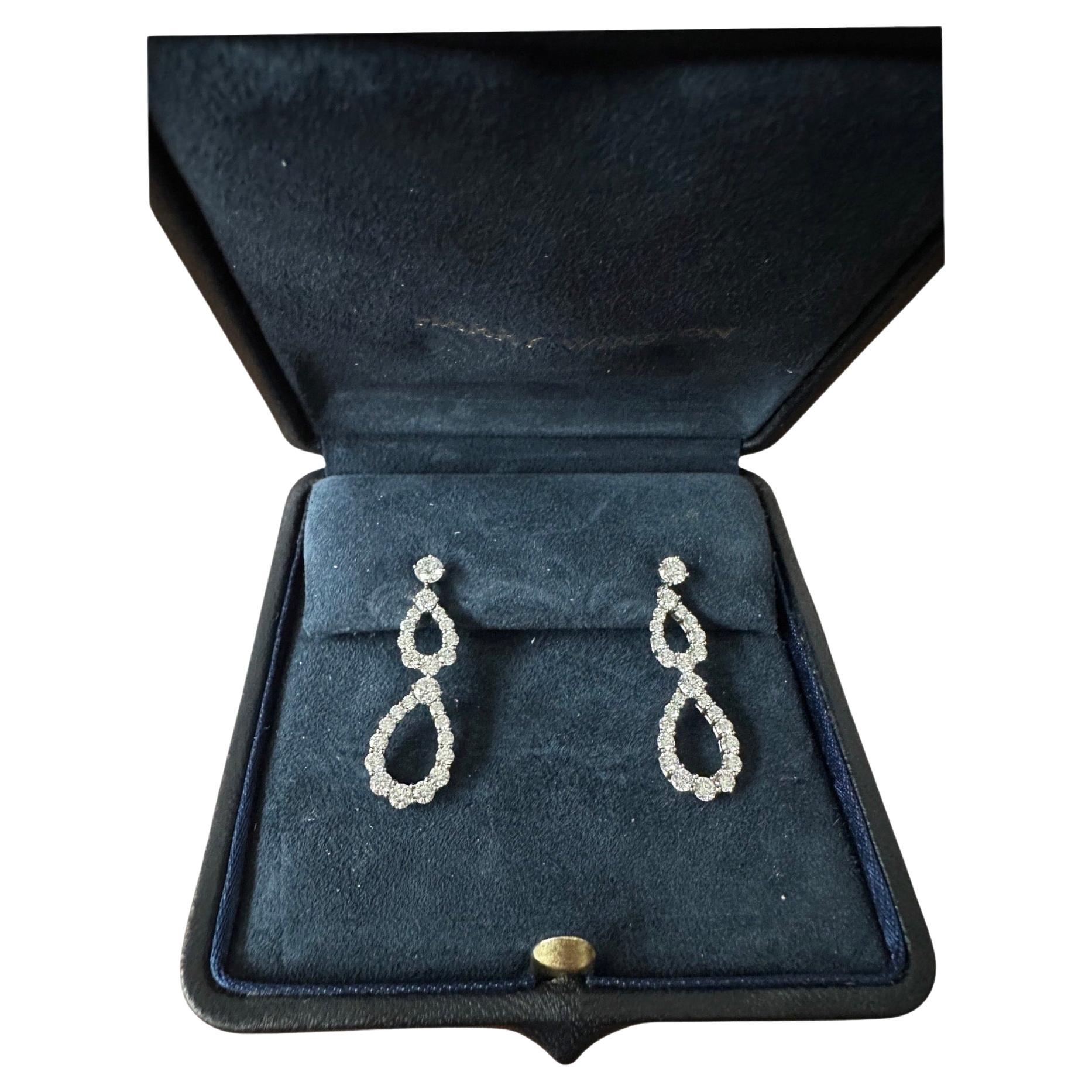 Harry Winston Double Diamond Loop earrings  For Sale