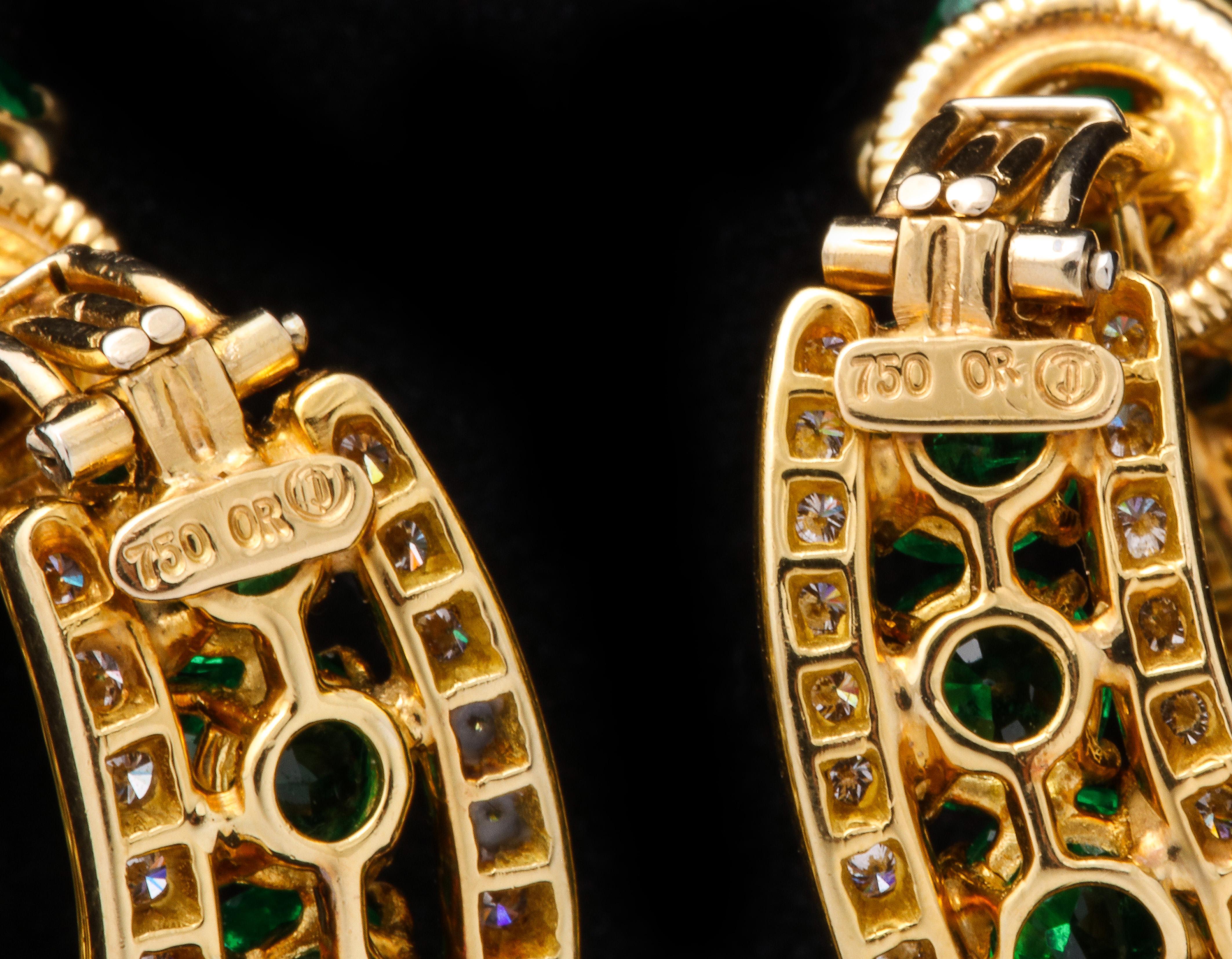 Harry Winston Emerald and Diamond Earrings 5