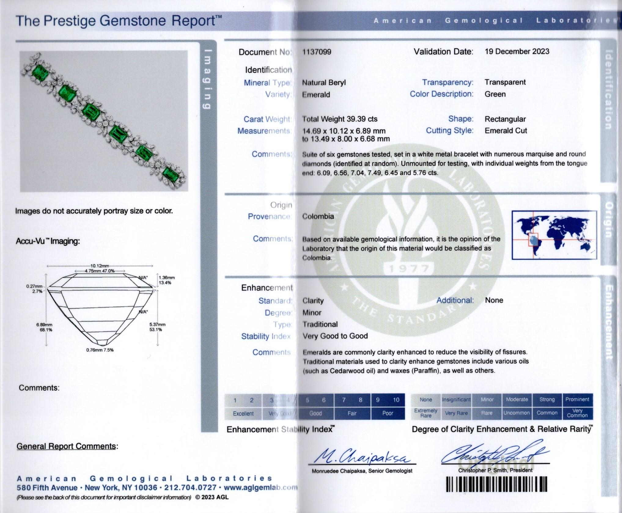 Harry Winston Emerald & Diamond Bracelet  6