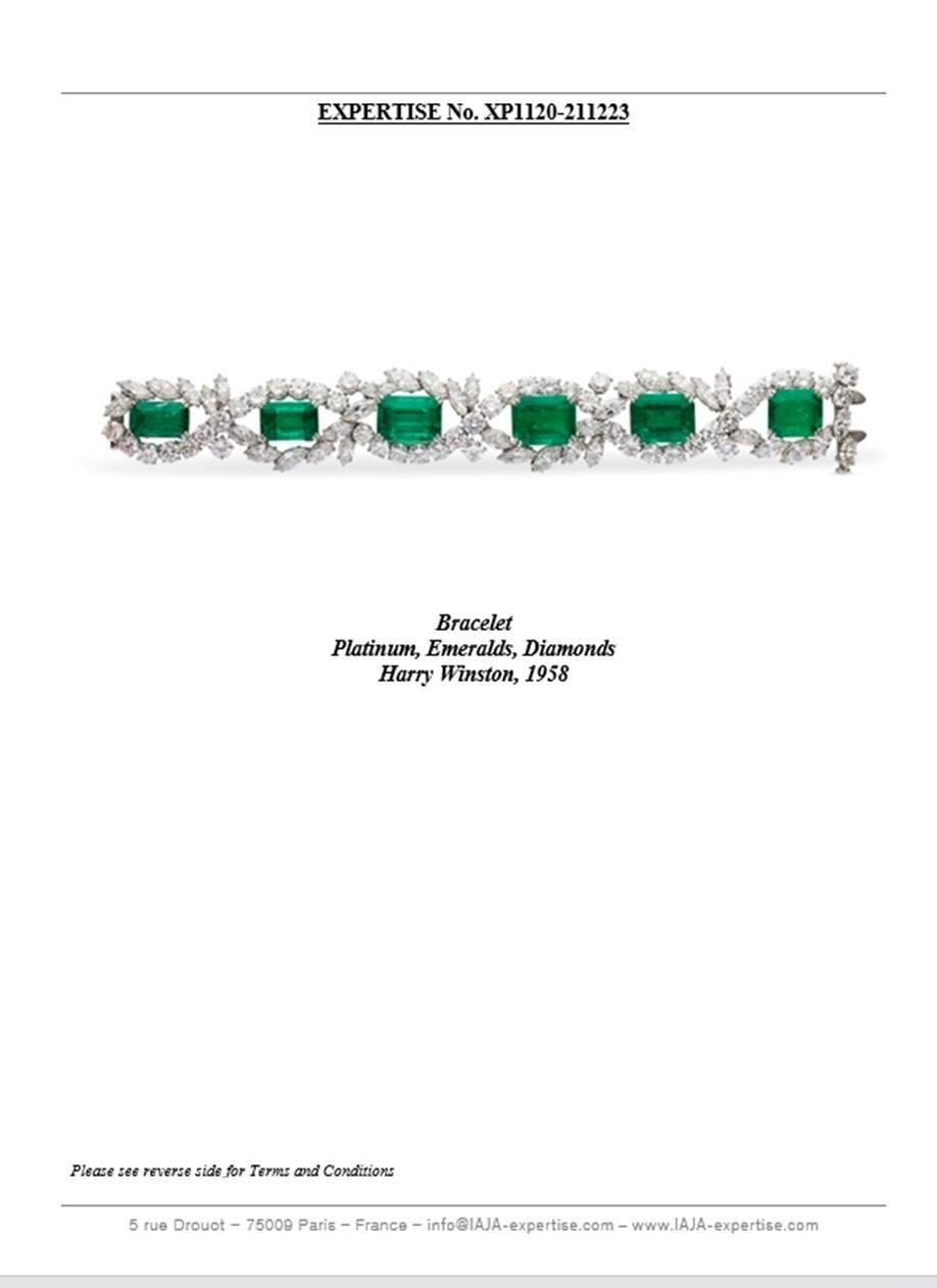 Harry Winston Emerald & Diamond Bracelet  7