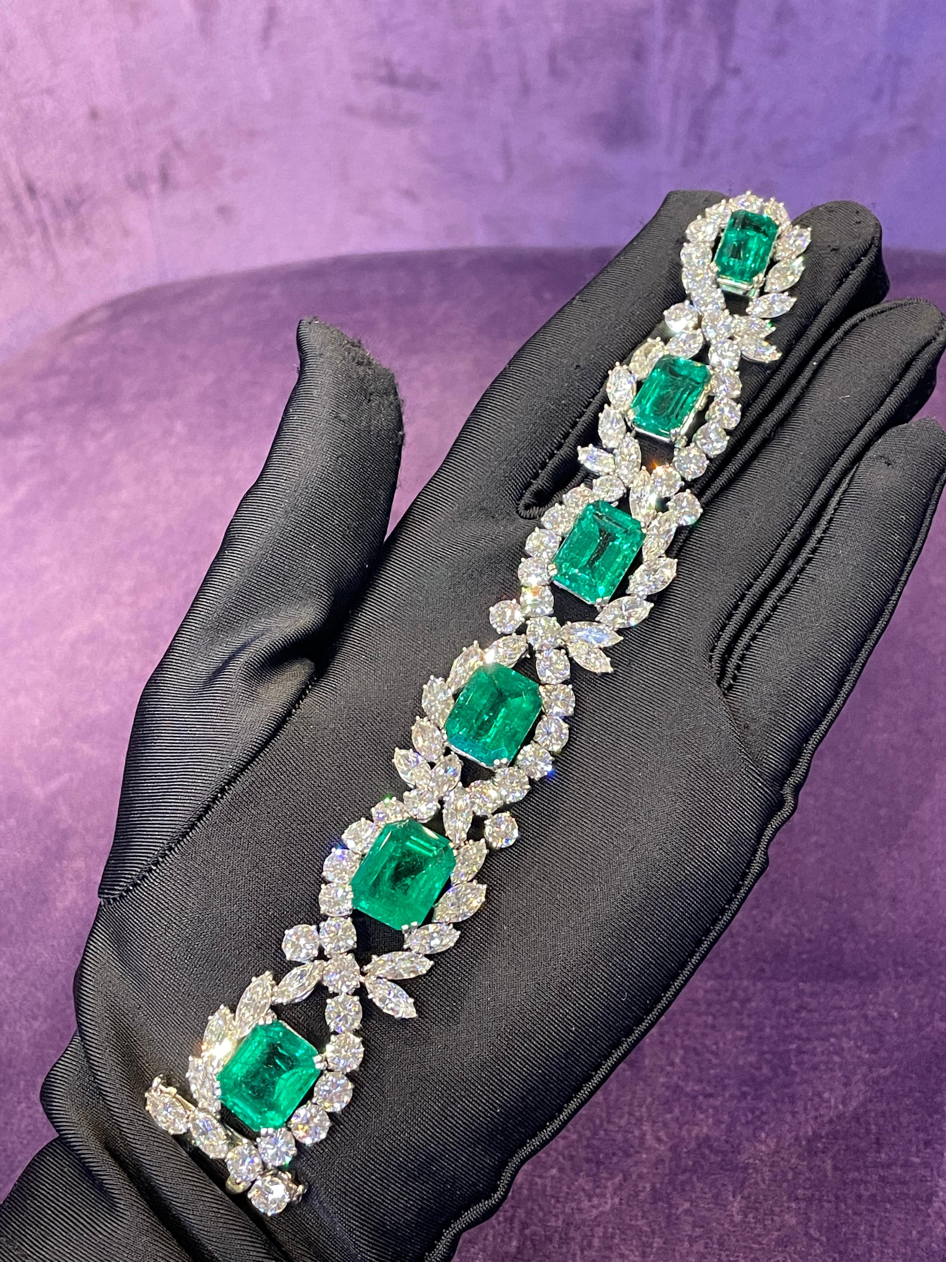 Harry Winston Pulsera de Esmeraldas y Diamantes en Excelente estado para la venta en New York, NY