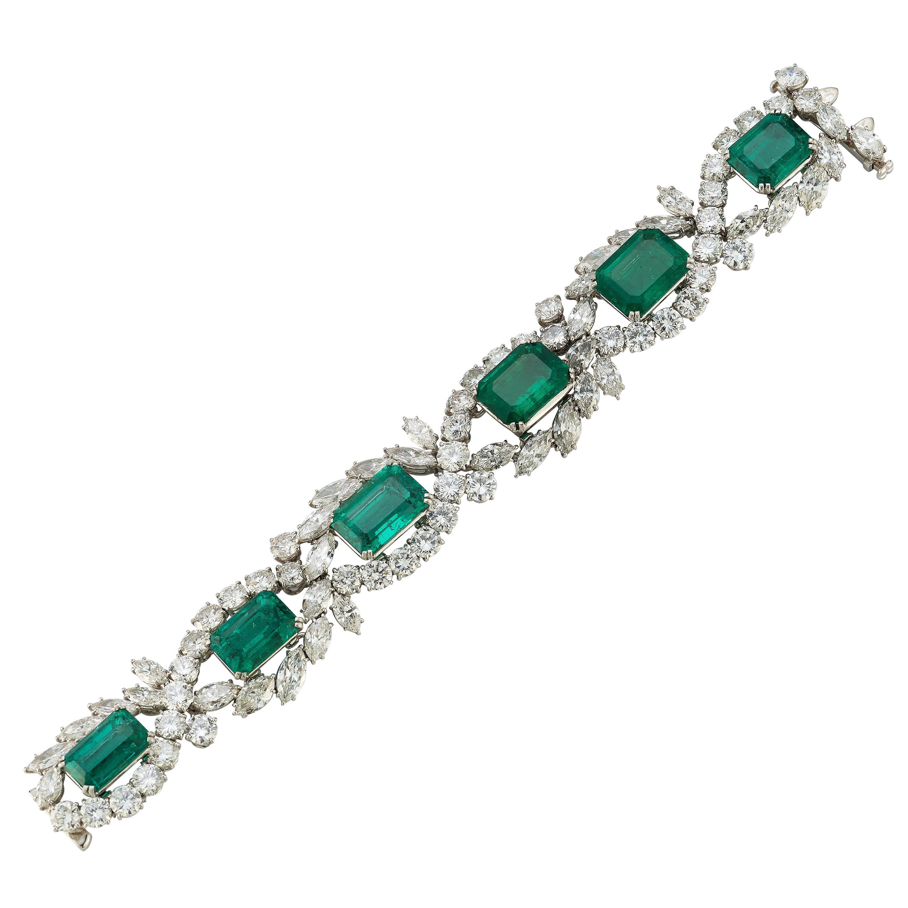 Bracciale con smeraldo e diamanti di Harry Winston