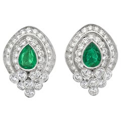 Harry Winston Emerald & Diamond Earrings