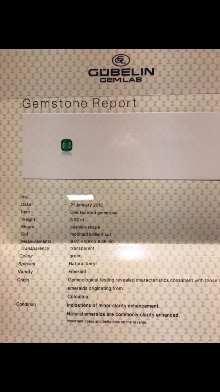 Taglio smeraldo Orecchini in platino con smeraldo e diamante di Harry Winston,  Gübelin Certificato in vendita